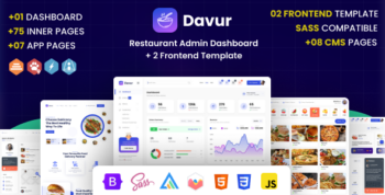 Davur - Restaurant Admin Dashboard + 2 Frontend Template 2.0.1