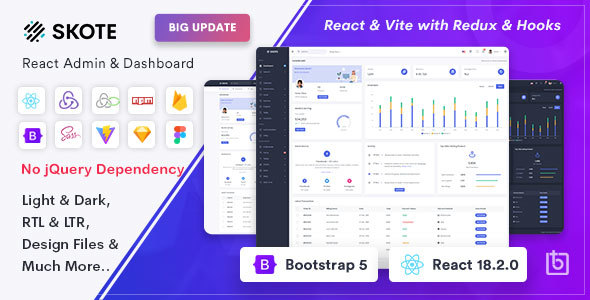 Skote - React Admin & Dashboard Template + Sketch 4.1.0