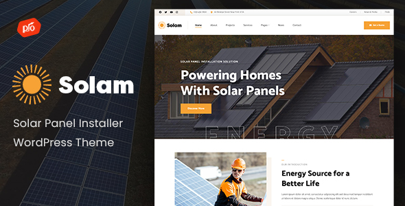 Solam - Solar Panel Installer WordPress Theme 1.2