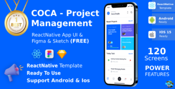 COCA-Project Management App ANDROID + IOS + FIGMA + Sketch | UI Kit
