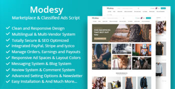 Modesy – Marketplace & Classified Ads Script + Demo Data 2.5.3