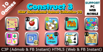 Kids Educational Games Collection 02 (Construct 3 | C3P | HTML5) 10 Games 16 June 2023