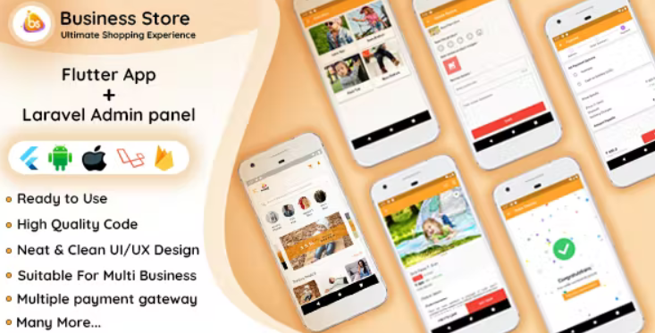 Business Store B2C Flutter ECommerce Full Mobile App with PHP Laravel CMS 1.0.4