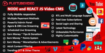 PlayTubeVideo - Live Streaming and Video CMS Platform 4.5