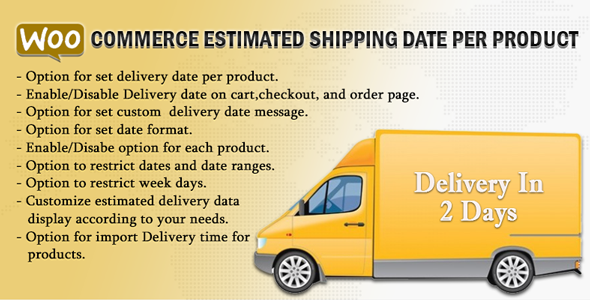 WooCommerce Estimated Delivery Or Shipping Date Per Product 5.1