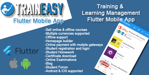 Learning Management System Flutter App - TrainEasy 24 March 2023