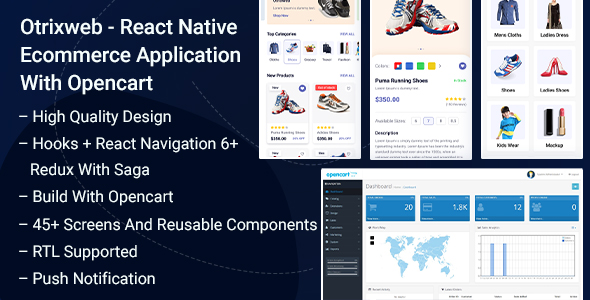 Otrixweb - React Native Ecommerce Application With Opencart