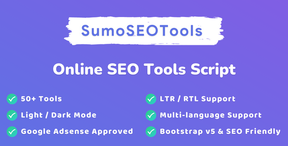 SumoSEOTools - Online SEO Tools Script 2.0.4