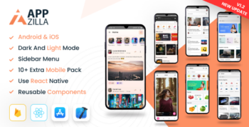 AppZilla - Mobile React Native UI KIT Elements Andriod + iOS 27 May 2023