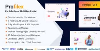 Profilex - Portfolio Website Builder SAAS (Multitenant) 3.0