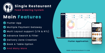 Single Restaurant - Flutter mobile apps with Laravel admin panel