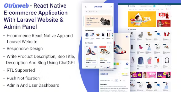 Otrixweb - React Native Ecommerce Application With Laravel Website 1.3.0