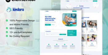 Kindera - Child Therapist & Psychologist Service Elementor Template Kit