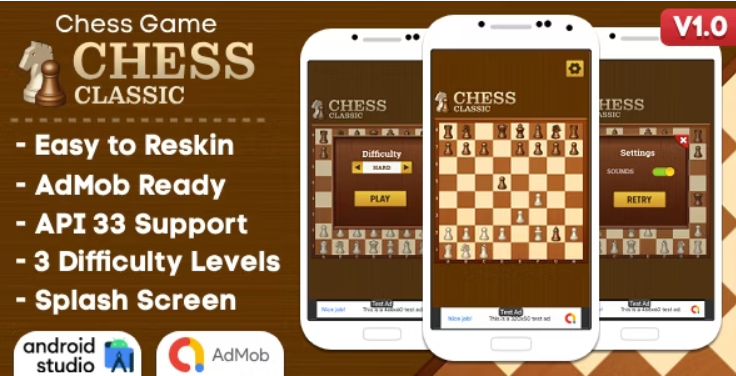 Chess Classic - Chess Game Android Studio Project with AdMob Ads + Ready to Publish