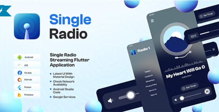 Single Radio Station- Flutter Full App 7 November 2023