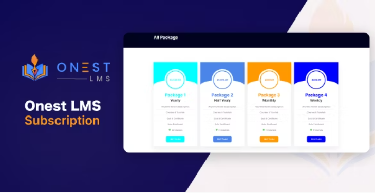 Subscription Package Addon in Onest LMS 2.1