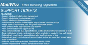 Support tickets system for MailWizz EMA 18 June 2021