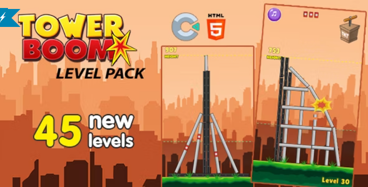 Tower Boom Level Pack - HTML5 Game (Construct 3)