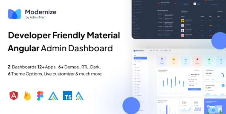Modernize Angular 19 Admin Dashboard 5.0