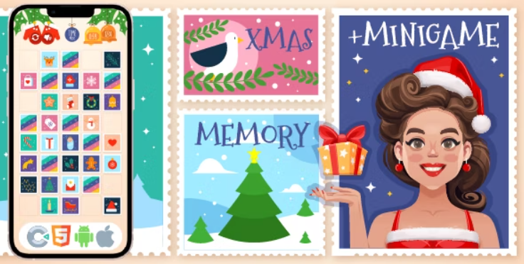 Christmas Memory - HTML5 Game, Construct 3