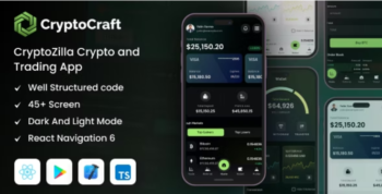 CryptoCraft - React Native CLI Cryptocurrency Mobile App Template
