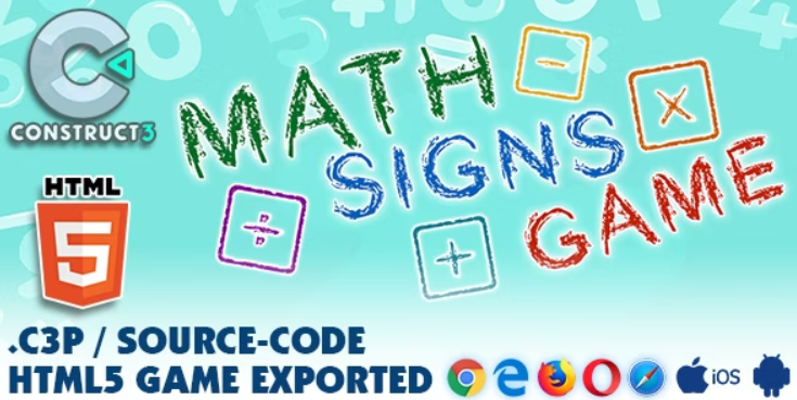 Math Signs Game HTML5 - With Construct 3 All Source-code (.c3p)