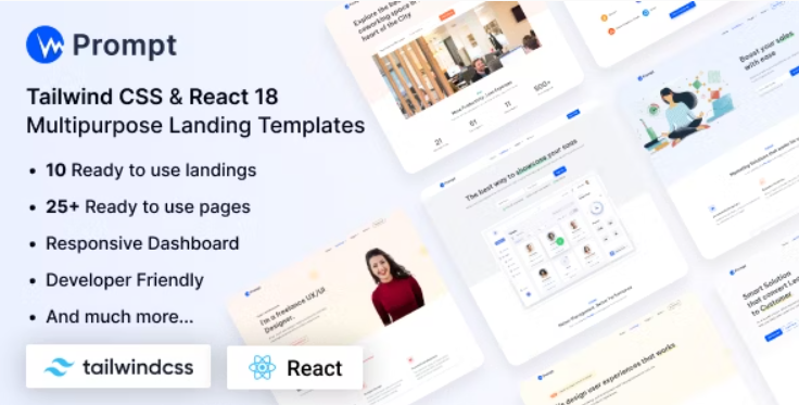 Prompt - Tailwind CSS & React Multipurpose Landing Template