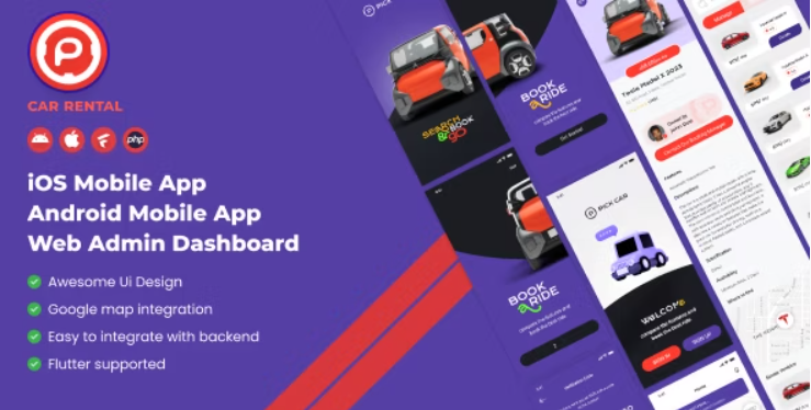 Flutter Full App |Best | Car Rental | Booking | Car Hire | Vehicle Booking | Taxi App