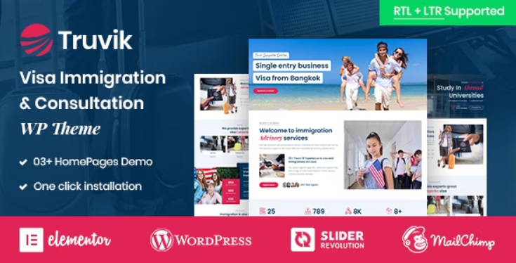 Truvik – Immigration Consulting WordPress Theme + RTL 2.0