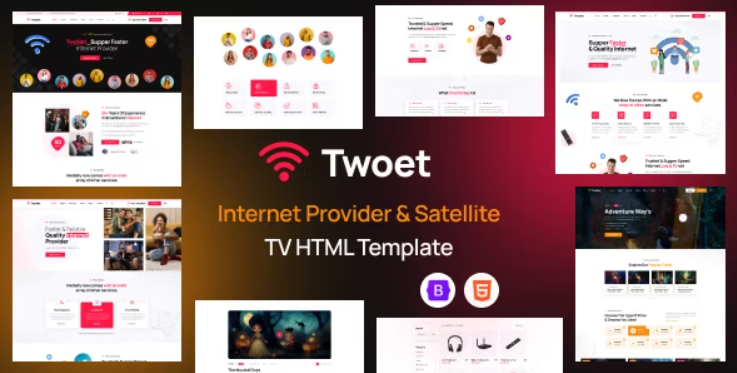 Twoet - Internet Provider & Satellite TV HTML Template