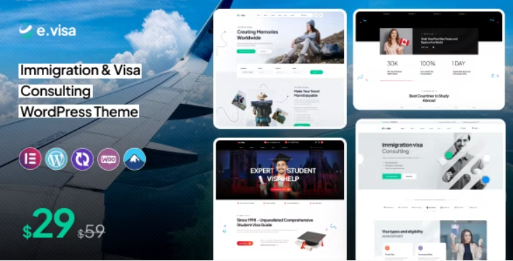 Evisa - Immigration and Visa Consulting WordPress Theme 1.0.2