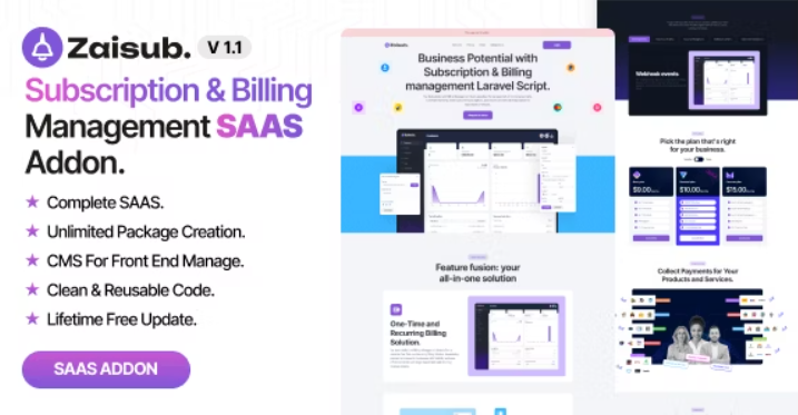 Zaisub - Subscription & Billing management SAAS Addon. 1.9