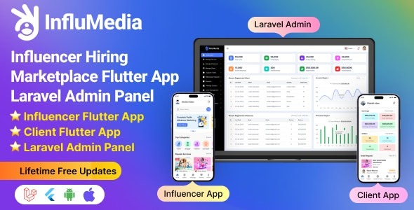 Influencer Hiring Marketplace Flutter App Laravel Admin Panel 2.4