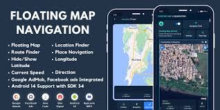 Floating Map Navigation with AdMob Ads Android