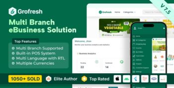 GroFresh – (Grocery, Pharmacy, eCommerce, Store) App and Web with Laravel Admin Panel + Delivery App 8.0