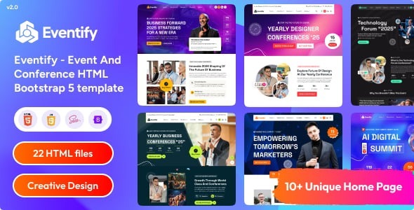 Eventify – Event & Conference HTML Bootstrap 5 template 2.0