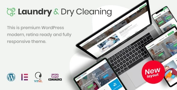 Laundry, Dry Cleaning Services WordPress Theme 4.3
