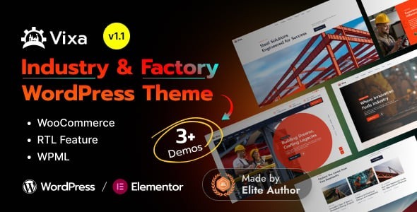 Vixa – Industry & Factory Elementor WordPress Theme 1.6