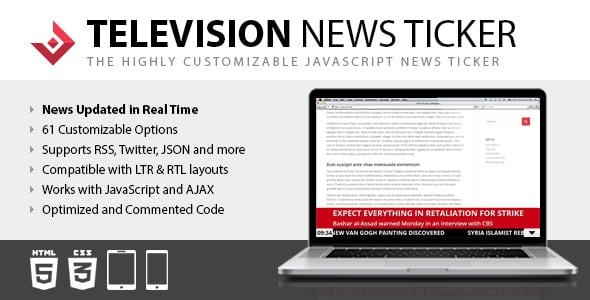 Live News JS – Responsive News Ticker 1.05