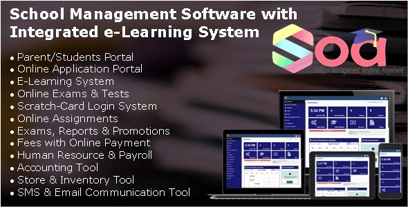 SOA – School Management Software with Integrated E-Learning System & Parents/Students Portal 7.0