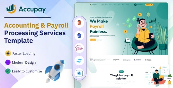 Accupay – Accounting & Payroll Processing Services HTML Tailwind CSS Template