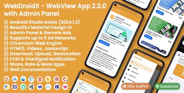 WebDroidX – Android WebView App with Admin Panel 3.1.0