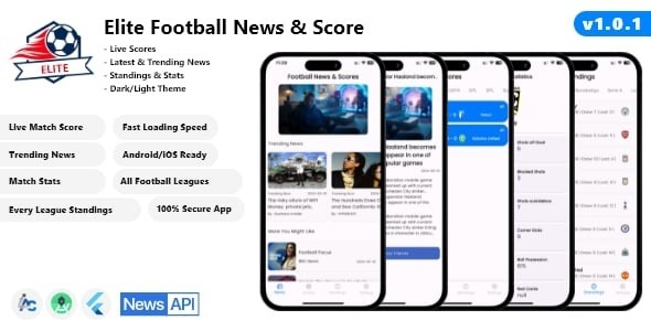 Elite – Football News & Live Score – Flutter Android/iOS Full App 1.0.1