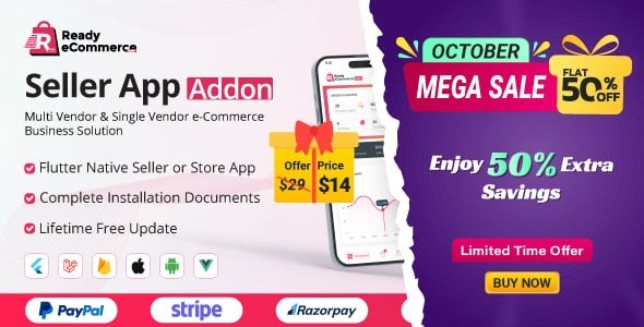Ready eCommerce – E-Commerce Seller App | Store App | Provider App | Vendor App Addon 2.0