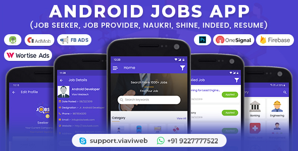 Android Jobs App (Job Seeker, Job Provider, Naukri, Shine, Indeed, Resume)
