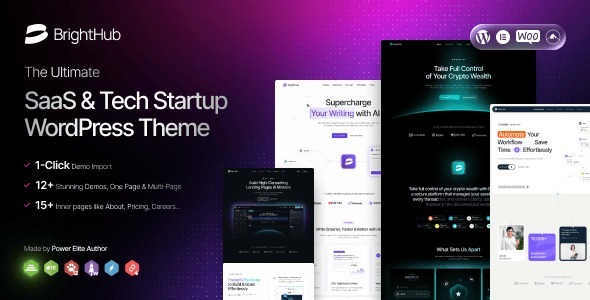 BrightHub – SaaS & Tech Startup WordPress Theme 1.0.6