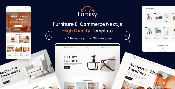 Furnisy – Furniture eCommerce React NextJS Tailwind Template 1.2.0
