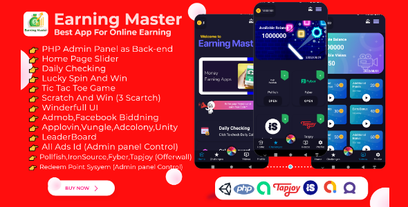 Earning Master – Android Rewards Earning App With Admin Panel