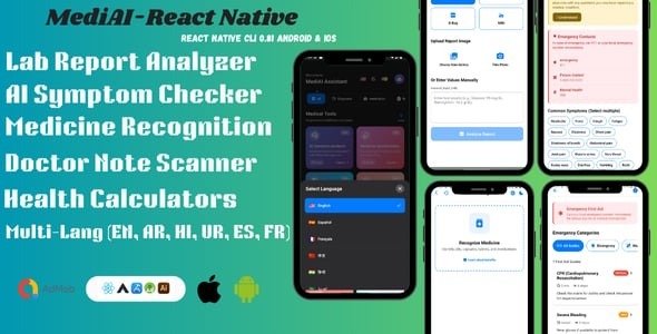 MediAI – AI Health Assistant | Android & iOS | React Native App