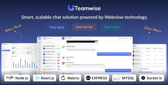 Teamwise – Slack Clone | Chat App | Audio and Video Call | Realtime Messaging Saas Product